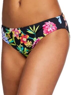 Johnny Was Dreamer Hipster Bikini Bottoms Black Floral Size Small